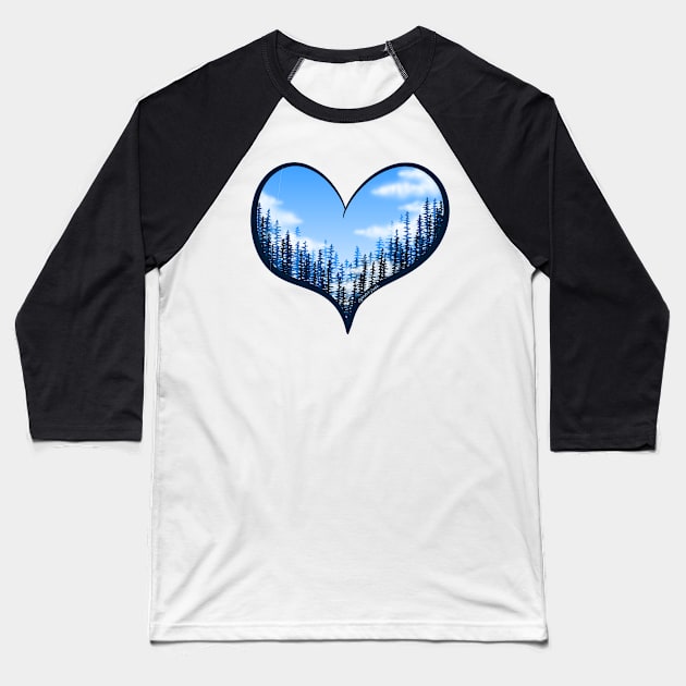 Forest Heart Baseball T-Shirt by Pastel.Punkk